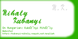 mihaly kubanyi business card